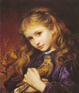 The Turtle Dove. Painting by Sophie Gengembre Anderson 1823-1903.