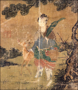 Mago with Deer. Painting Seokgyeong, 14th Century.