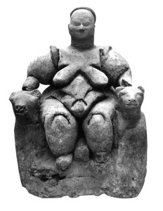 Seated woman of Catal Huyuk. 6,000 B.C.E. Photo: Roweromaniac.