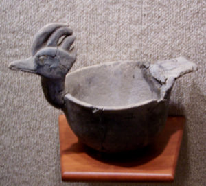 Mississippian bird effigy pot. Probably Pileated or Ivory-Billed Woodpecker. Photo: Herb Roe.